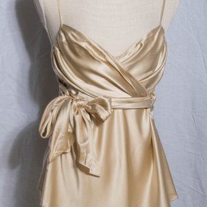 Vintage Diane Von Furstenburg Gold Silk Blouse Top